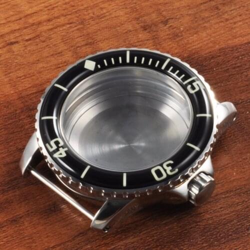 45mm Corgeut Sapphire glass watch housing WATCH CASE with bezel fit ETA2836, miyota 8215,8205 automatic movement