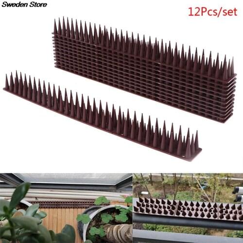 49CM 12Pcs Plastic Bird and Pigeon Spikes Anti Bird Anti Pigeon Spike for Get Rid of Pigeons and Scare Birds Pest Control