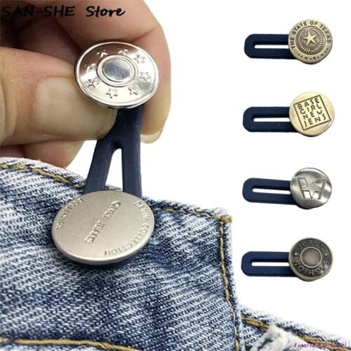 4Pcs Gratis Naaien Knoppen Verstelbare Demontage Intrekbare Jeans Taille Knop Metal Uitgebreide Gespen Pant Tailleband Expander
