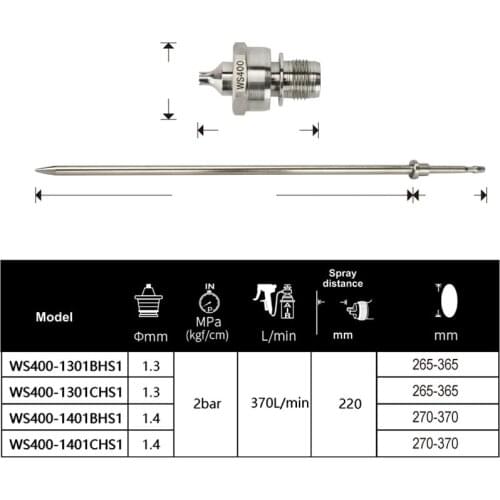 Free shipping WS400 spray gun nozzle needle set,WS-400 spray gun kit, painting gun parts,car painting accessory
