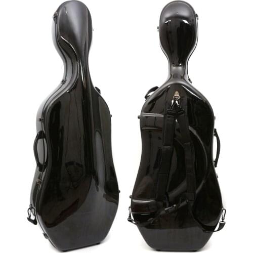 Yinfente Wide Cello Case 4/4 Carbon Fiber Domenico Montagnana Cello Box Black