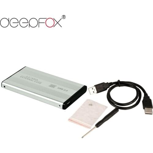 DeepFox HDD Case 2.5 SATA to USB 2.0 Adapter Hard Drive Enclosure for SSD Disk HDD Box Case External HDD Enclosure 2PCS A Pack