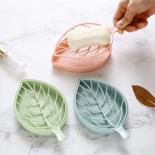 Leaf Shape Soap Holder Non Slip Soap Stand Case Box Dish Toilet Shower Tray Draining Rack Bathroom Gadgets Soap Dish Soap Tray