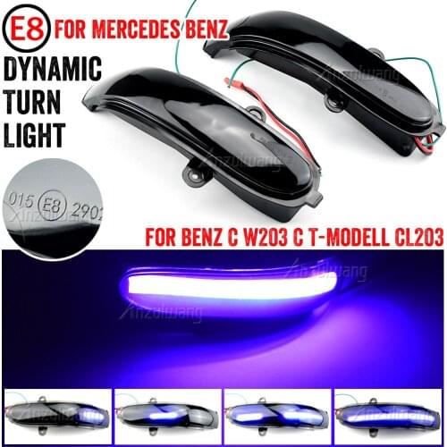 For Mercedes Benz C Class W203 S203 CL203 2001-2007 Side Mirror Blinker Lamp LED Dynamic Turn Signal Light Car Accessories