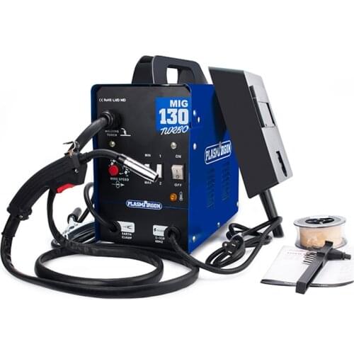 Plasmagron MIG130 double pulse inverter gasless mig welding machine for sale 110v 220v mig mag wire Automatic Feed mig welder