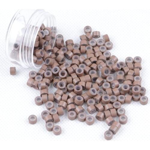 Harmony Plus Hair 1000pcs Medium blonde Color 5*3*3mm Aluminium Micro ring Silicone lined Beads tube for micro ring extension