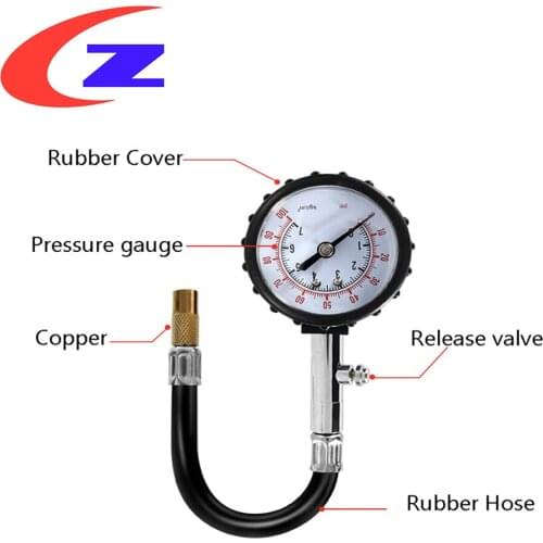 Long Tube Tire pressure gauge meter 0-100Psi High-precision Motorcycle Universal Tyre Air Pressure Tester Car Motorcycle