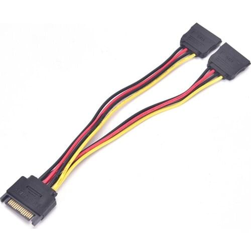 SATA Power 15-pin Y-Splitter Cable Adapter Male to Female for HDD Hard Drive Jun22 Professional Factory Price Drop Shipping