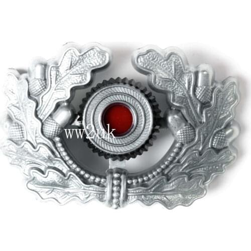 WW2 GERMAN VISOR CAP MILITARY BADGE SILVER ARMY PANZER UNIFORM WREATH COCKADE