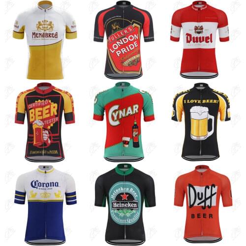 Classic 17 model retro beer cycling jersey men short sleeve bicycle clothes road mountain bike clothing Quick-dry ropa ciclismo