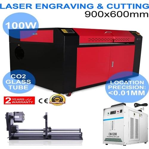Ruida Controller 100w Co2 Laser Machine Engraving Engraver Machine with CW5200 and Rotary axis