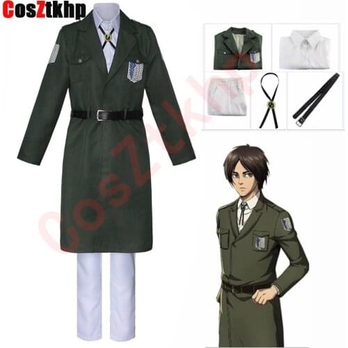 Attack on Titan Eren Levi Cosplay Costume Women Men Shingeki No Kyojin Scouting Legion Soldier Jacket Coat Windbreaker Uniform
