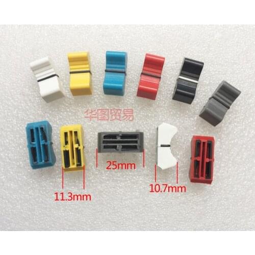 6pcs For Yamaha Allen & Heath Soundcraft Mixer Fader Knob Cap / Straight Slide Potentiometer Push Button / bore 19mm