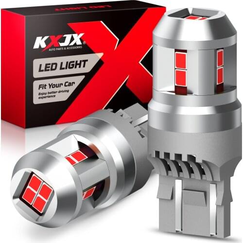 KXJX 2pcs 7440 7443 RED Led Bulbs super bright Canbus 3030SMD T20 7440NA 7441 7444 7444NA W21W Led Brake Tail Light Bulb