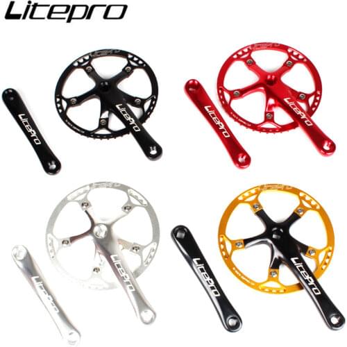 MEROCA Bicycle Crankset Integrated Single chainwheel Crankset Crank 45T 47T 53T 56T 58T BCD 130mm For Folding Bike Bicycle Parts
