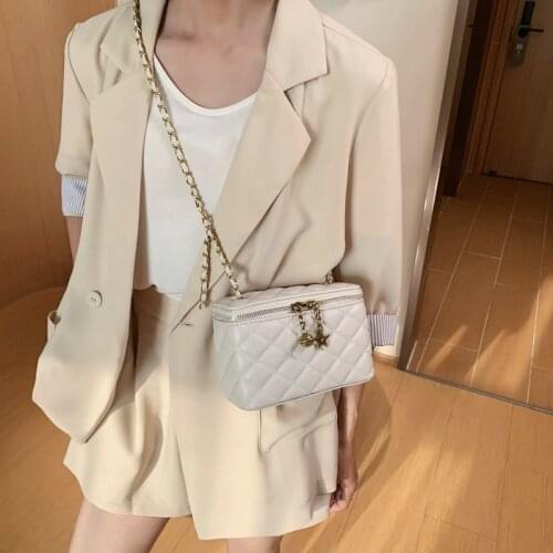 Fashion High-quality Leather Womens Designer Handbag Casual Chain Shoulder Messenger Bag Trendy Embroider line Crossbody Bag