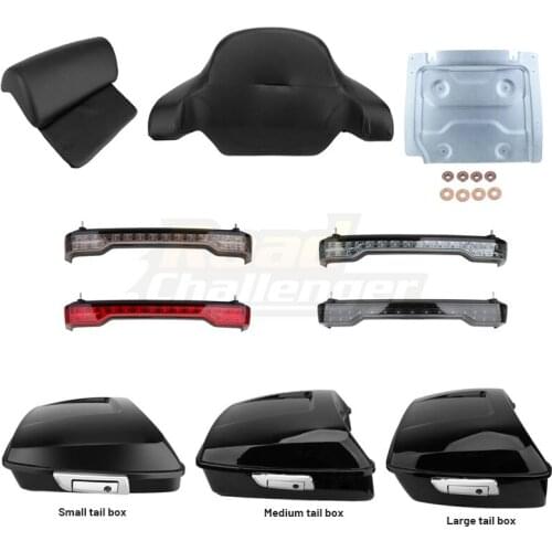 Motorcycle Tour Pak Pack Trunk Metal Base Plate+Rear Tail Box+Tail Light For Harley Touring Street Glide Road Glide 2014-2020