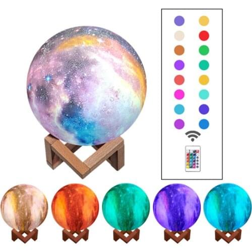 Table Lamp Night Light Moon Starry Sky Earth Remote Control Touch Pat PVC Eye Protection And Energy Saving