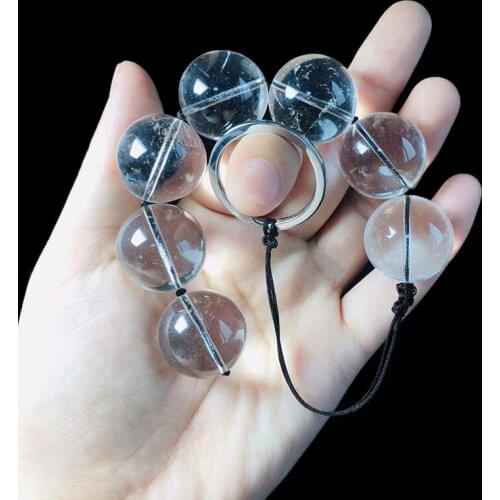 Natural Crystal Butt Plug Mini Quartz Ball Massager Beads Yoni Sphere Reiki Stone Relaxation Key Hole For Neck Body Women Gift