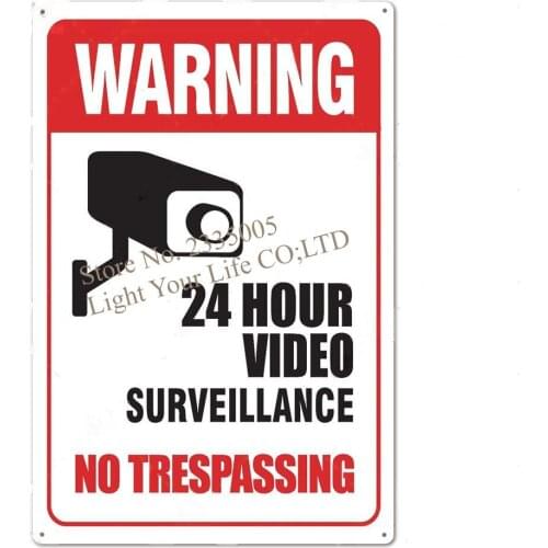 No Trespassing Sign Warning Metal Sign Video Surveillance Sign Wall Decor Yard Sign No Entry Metal Signs 20x30cm Poster 2020 Hot