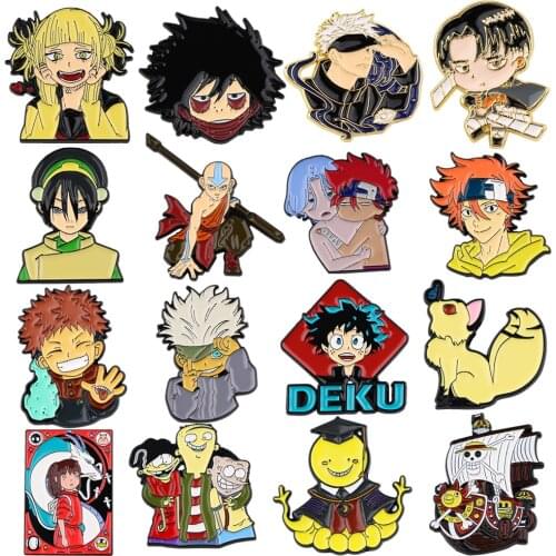 PF1108 New Japanese Anime Manga Attack on Titan Cute Enamel Pin Badge Cartoons Collar Lapel Pin for backpacks Decoration Jewelry