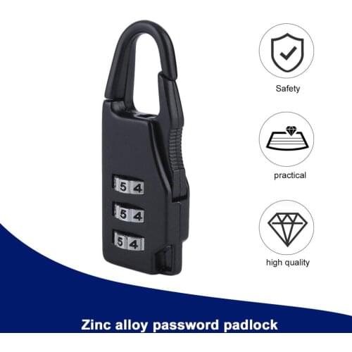 Portable Alloy Mini Lock Padlock Outdoor Travel Luggage Zipper Backpack Handbag Safe Anti-theft Combination Code Number Lock NEW