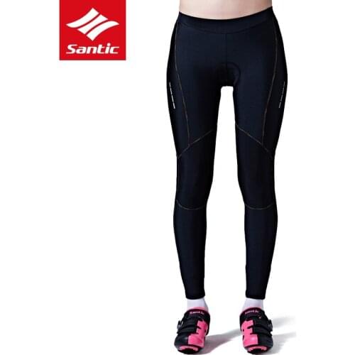 Santic Women Cycling Long Pants Spring Summer Anti-UV Breathable Pad MTB Mountain Bike Pants Cycling Tights Bicycle Pants S-2XL