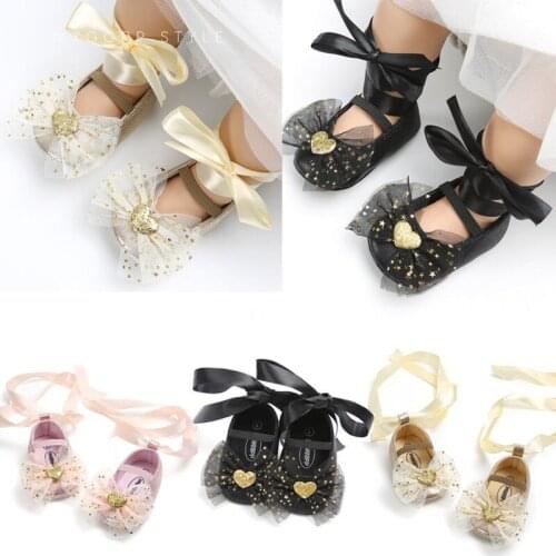 0-18M Princess Lovely Toddler Baby Girls Boys Shoes Crib Shoes 4 Style Sequined Bow Floral Slip On Lace Belt Baby Casual Shoes