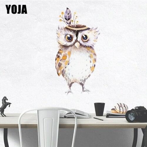 YOJA 25×48.9CM Watercolor Owl Creative Cartoon Wall Stickers Mural Funny Home Room Decor Decals 8WS0144