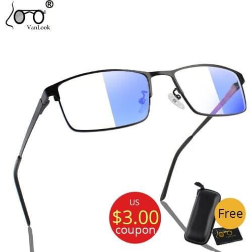 Vanlook Women Blue Light Blocking Computer Glasses Spectacle Frames For Men Metal Anti UV400 Reflective Optical Eyewear