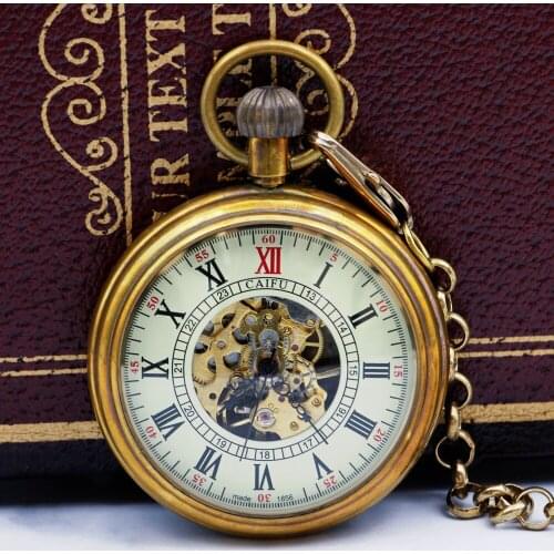 Antique Vintage Hight Quality Mens Hand Wind High Quality Mechanical Pocket Watches with Chain