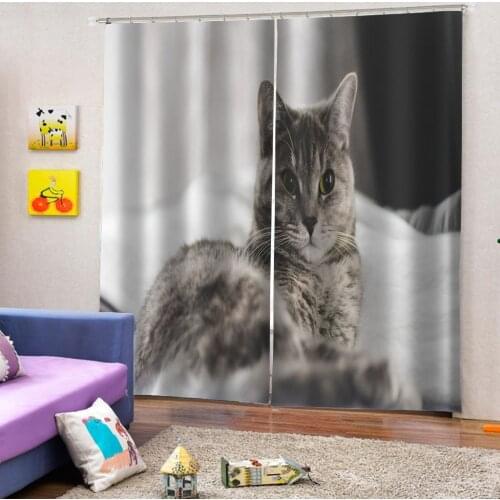 High Quality Window Blackout Curtain The Animal Printing Curtains For Living Room Bedroom Window Treatment Cat Lovely Drapes