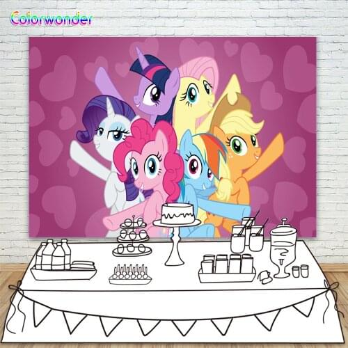 Hot Pink Sweet Hearts Photo Backdrop Infant Seamless Photography Background and The Pony Photographic Background for Baby Shower