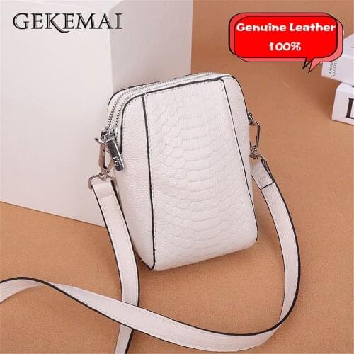 Mini Multifunctional Ladies Messenger Bags Crocodile Pattern Design Women Shoulder Bag Genuine Leather Solid Color Travel Bags