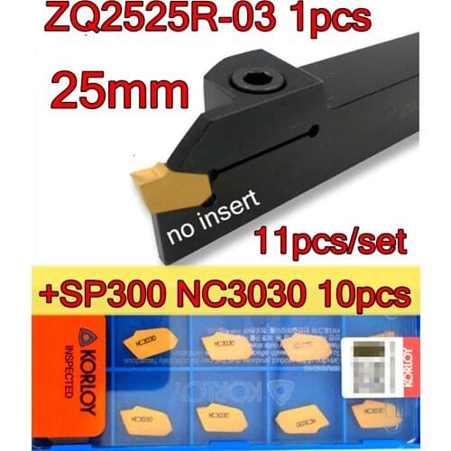 ZQ2525R-03 1pcs + KORLOY SP300 NC3030 10pcs=11pcs/set NC3030=Processing: steel Free shipping