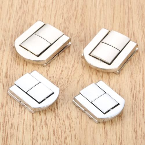 2pcs Vintage Wooden Box Hasps Lock Catch Latches For Jewelry Chest Box Suitcase Buckle Clip Clasp Silver Hardware With Screws