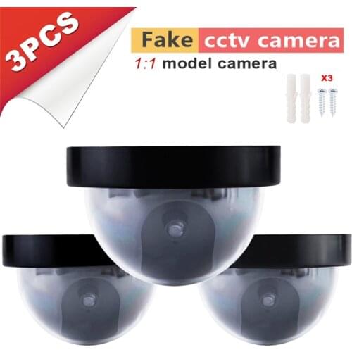 3pcs Outdoor Indoor Simulation Camera Dummy Camera Surveillance Security Cam With Warning Flash LED Light Wholesales 2018 NEW