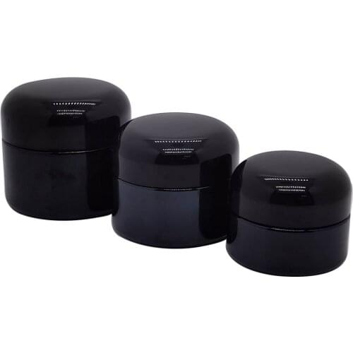 360pcs Wholesale 20g 30g 50g Natural Black Glass Cream Jar Container With Shinny Black Lid 20ml 30ml 50ml Skincare Cream Pot