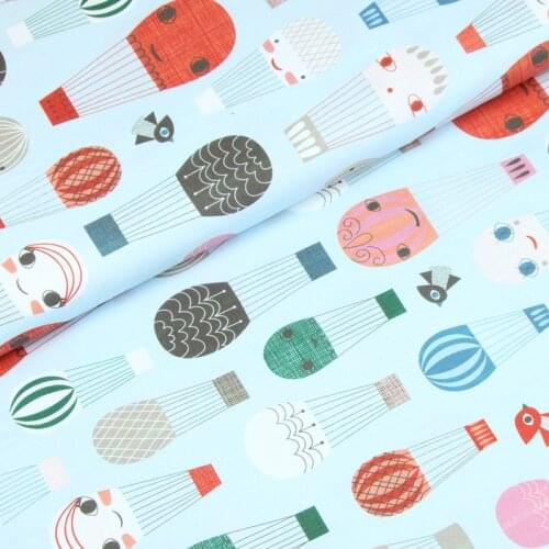 45*110cm Plain Weave Cotton Cartoon Hot Air Balloon Printing Fabric Sewing Quilting Material Patchwork Needlework DIY Handmade