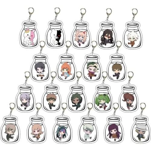 Anime Danganronpa Dangan Ronpa Komaeda Nagito Acrylic Figure Keychain Keyring Decoration Collection Model Toy Cosplay