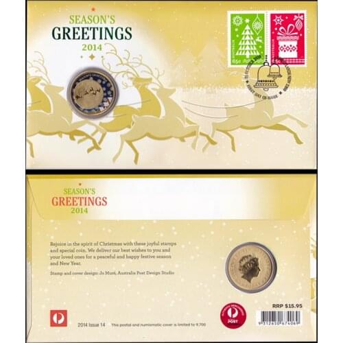 Australia $ 1 2014 Genuine Original Coins 100% Real Issuing Collection Coins Unc with Album