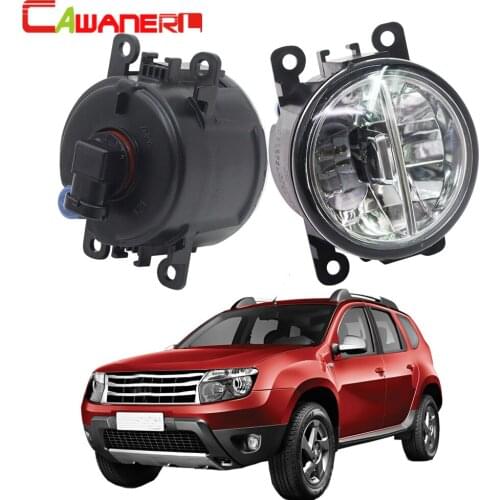 Cawanerl For Renault Duster Closed Off-Road Vehicle 2012-2015 Car LED Fog Light 4000LM 6000K White 12V DRL Daytime Running Light