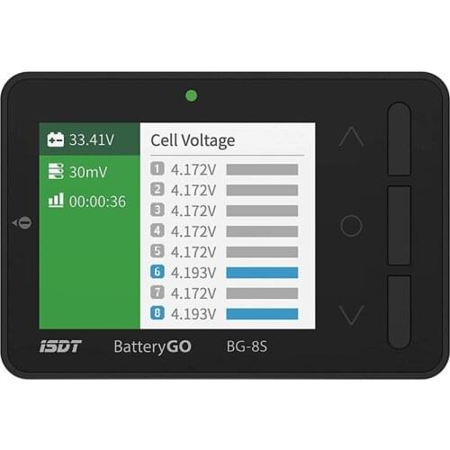 ISDT BattGo BG-8S Battery Meter, LCD Display Digital Battery Capacity Checker Battery Balancer Battery Tester for LiPo/Life