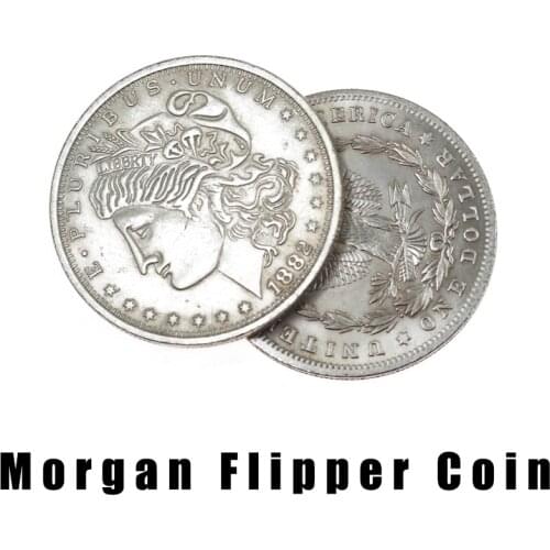 Super Flipper Coin Butterfly Copper Morgan Dollar Coins Magic Trick For Magician Close Up Mentalism Comedy Magia Toys Joke