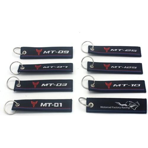 For Yamaha MT-09 MT-07 MT-03 MT-01 MT-25 MT-125 MT-10 NEW Motorcycle Key Chain Woven Key Ring Tag Label Chain Black Car Keychain