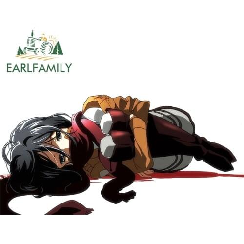 EARLFAMILY 13cm x 6.5cm For Attack on Titan Graffiti Car Sticker Comical Decal Waterproof Vinyl Decals Personality Scratch-Proof