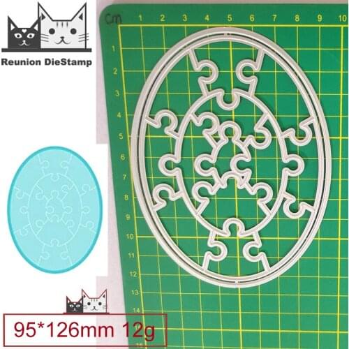Ellipse Combination Block Puzzle Metal Cutting Dies Decorative Scrapbooking Steel Craft Die Cut Embossing Paper Cards Stencils