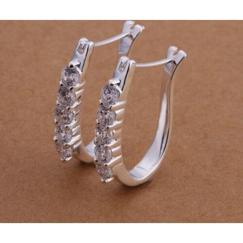 Hot Sale!!Free Shipping 925 Silver Earring,Fashion Sterling Silver Jewelry Cute Zircon Earrings SMTE312