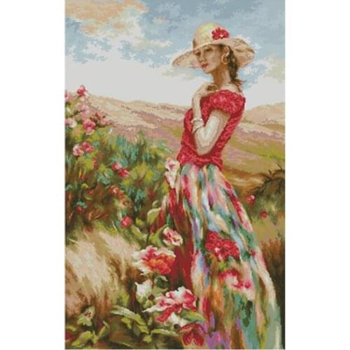 Oil painting beauty patterns Counted Cross Stitch 11CT 14CT 18CT DIY Cross Stitch Kits Embroidery Needlework Sets home decor