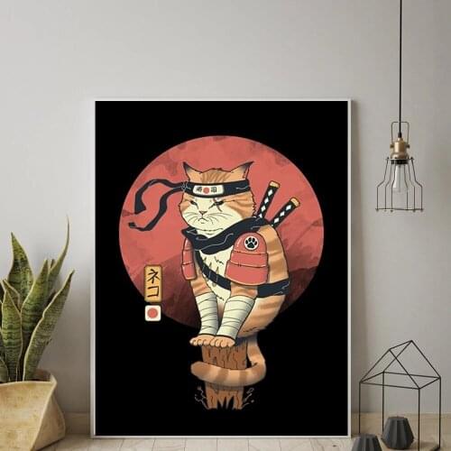 Japanese Style Canvas Painting Wall Artwork Picture HD Print Modern Sushi Cat Modular Poster Cuadros for Gift Home Decoration